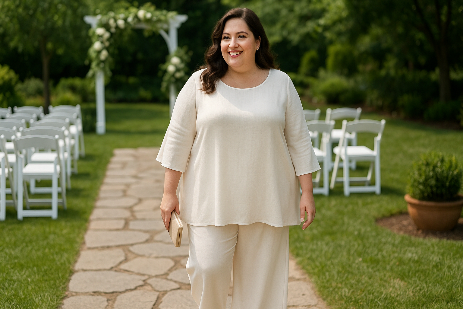 Ensemble pantalon tunique pour mariage grande taille : le must-have pour être élégante et confortable !
