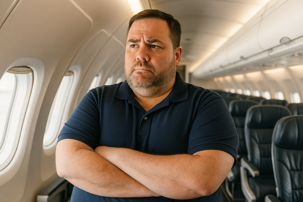 gros dans l'avion