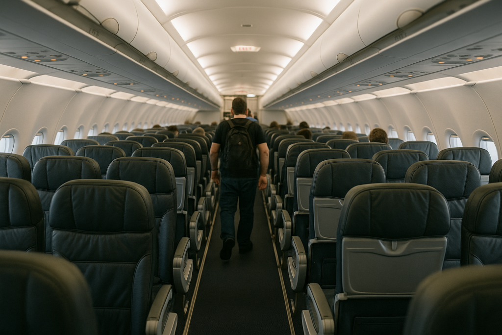 allée dans l'avion