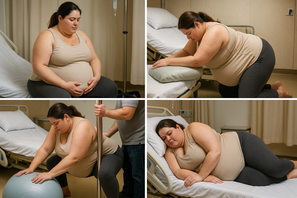 positions d’accouchement grande taille