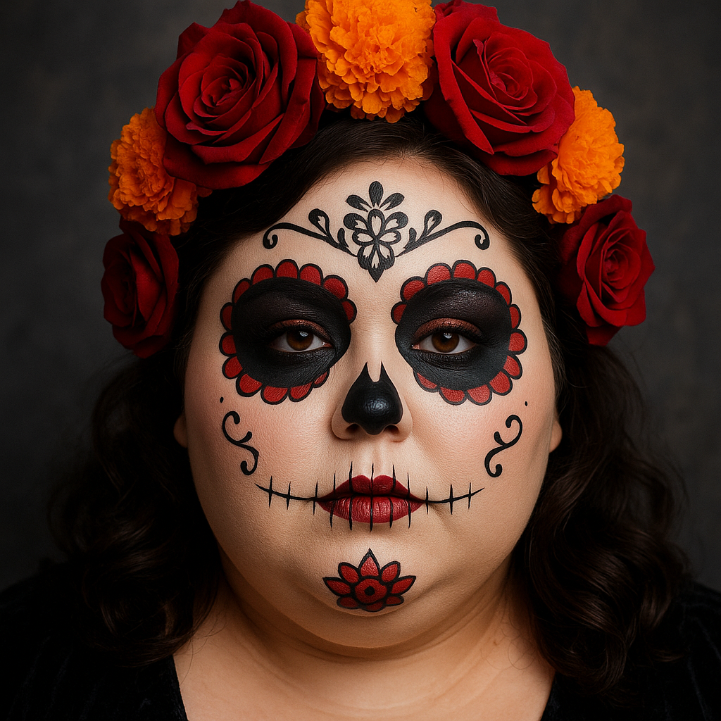maquillage Catrina visage rond
