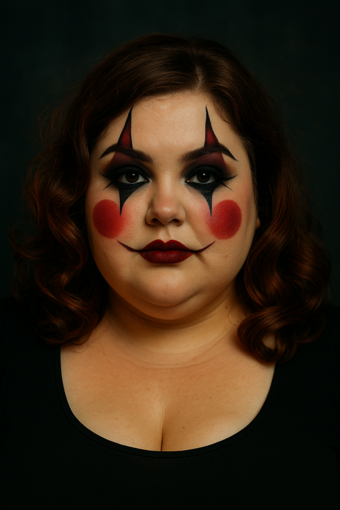 maquillage clown vintage visage rond