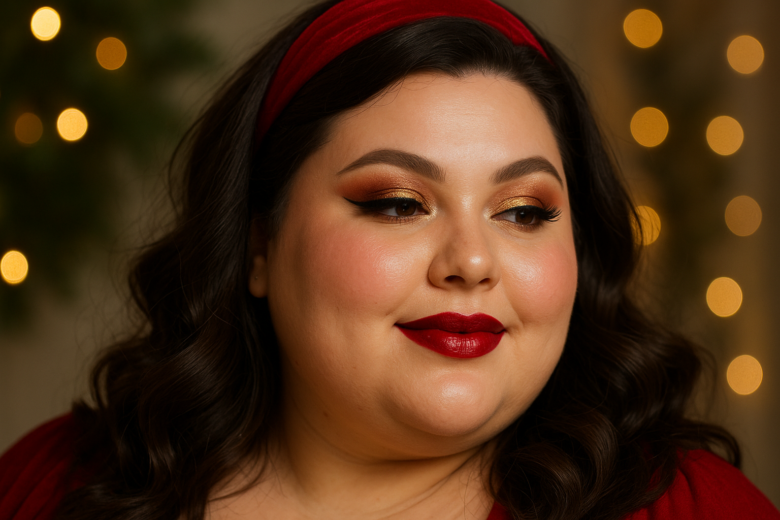 Maquillage de Noël pour femme ronde : éclat, confiance et fête !