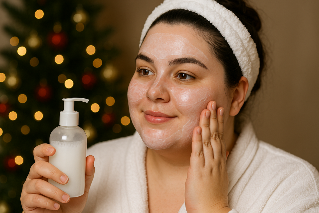 soin de la peau Noël femme ronde