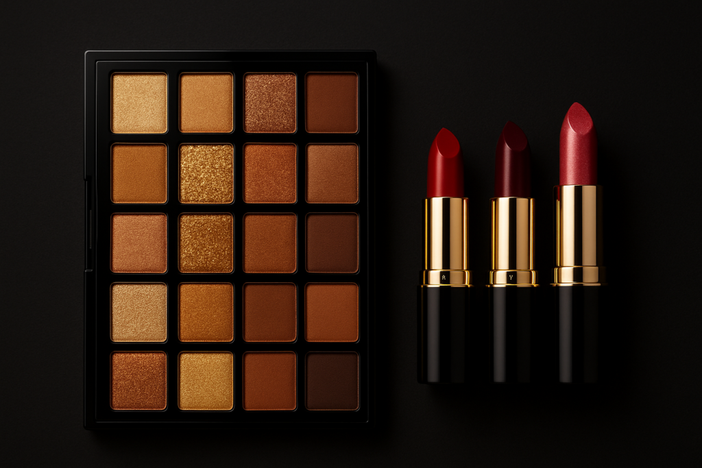 palette maquillage chic Noël femme ronde