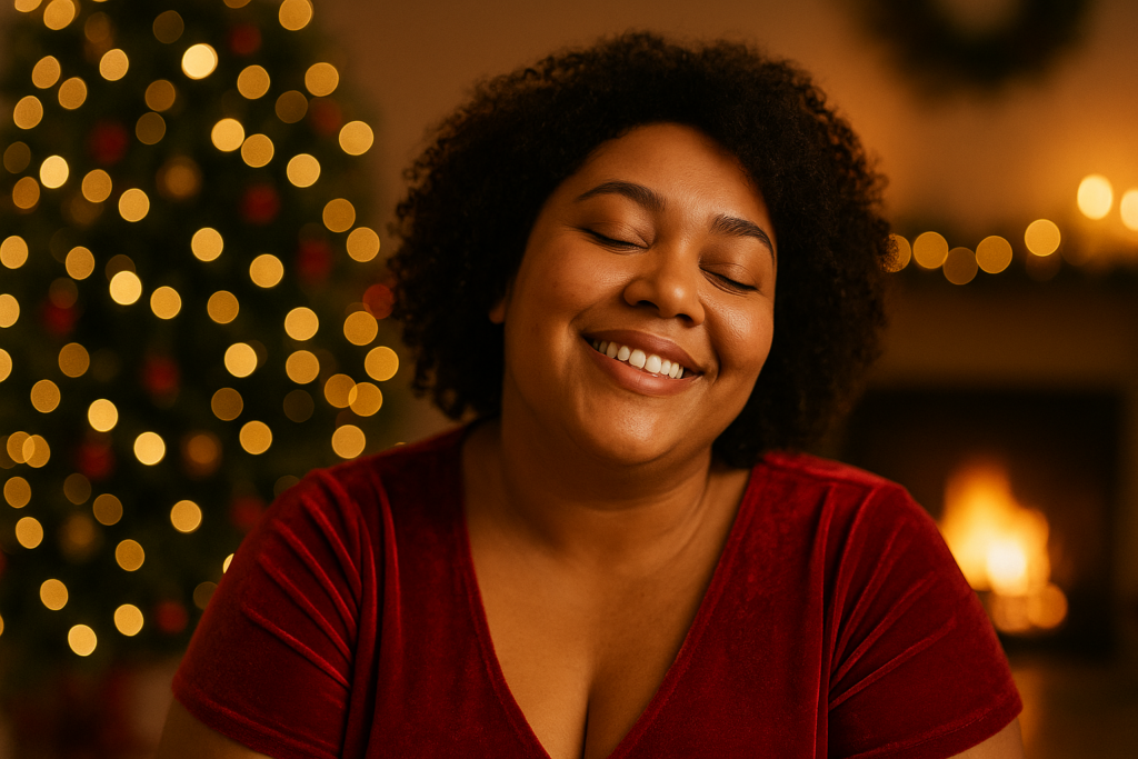 joie femme ronde Noël