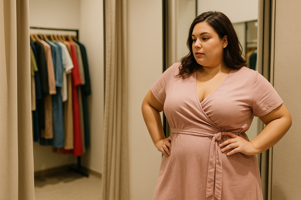 essayage vêtements grande taille