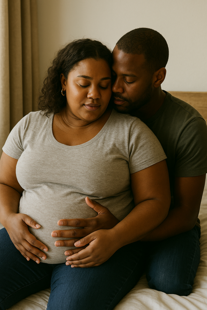 écoute de son corps femme enceinte ronde