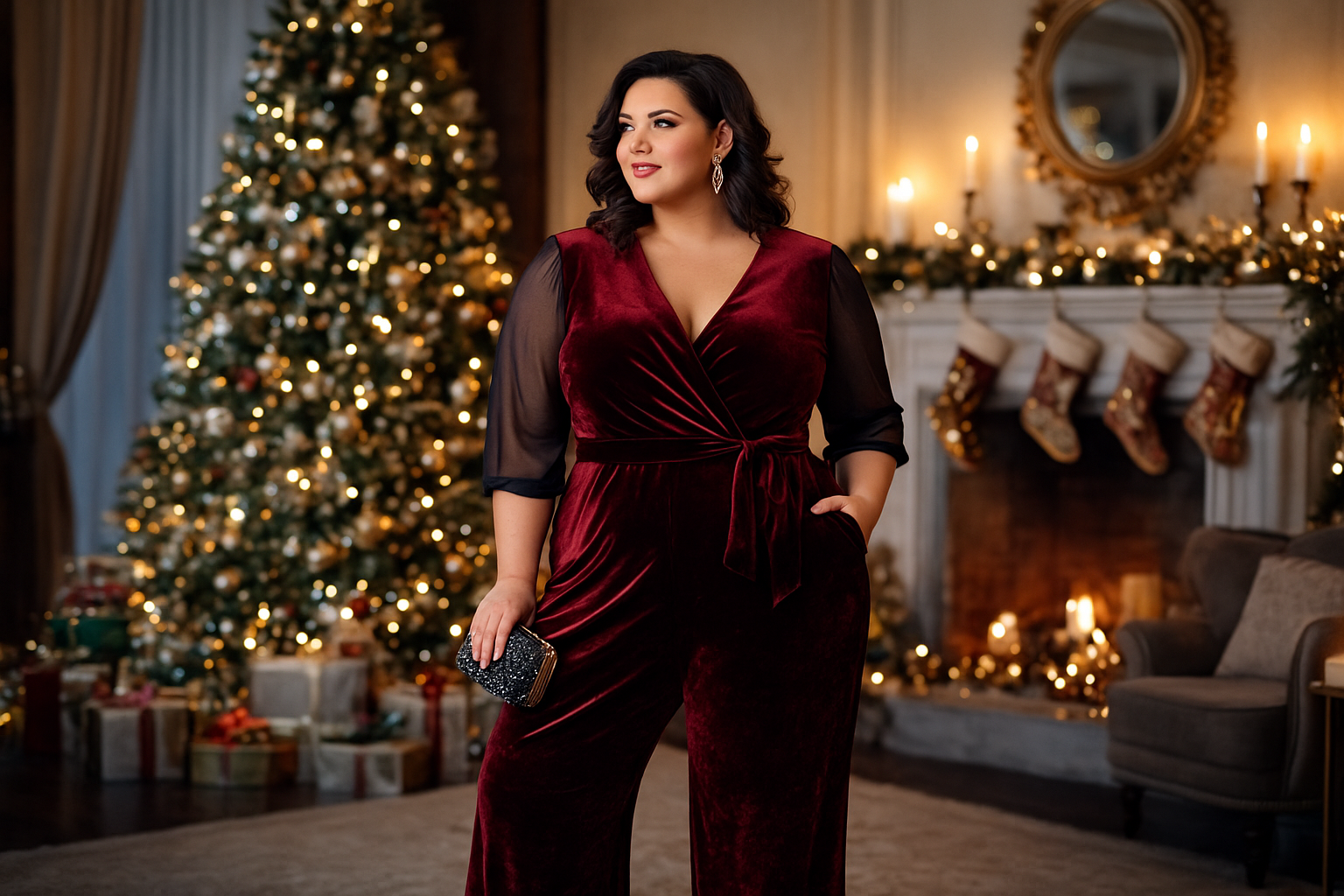 Femme ronde : quelle combinaison pour Noël ?