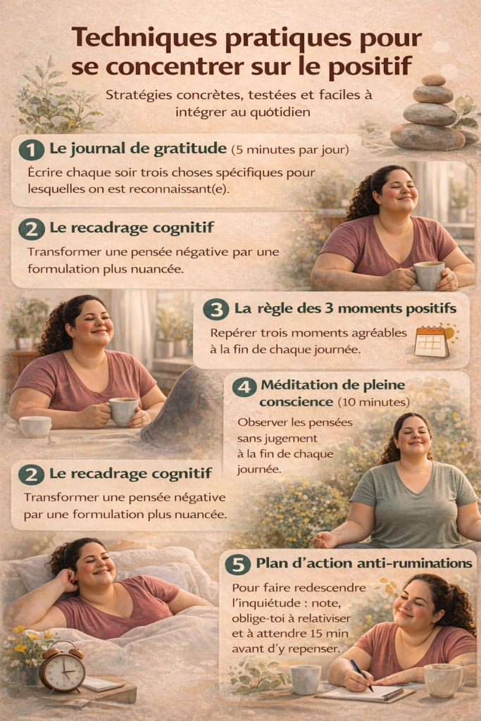 techniques pour se concentrer sur le positif