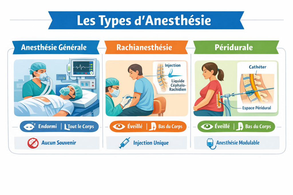 types d'anesthésie