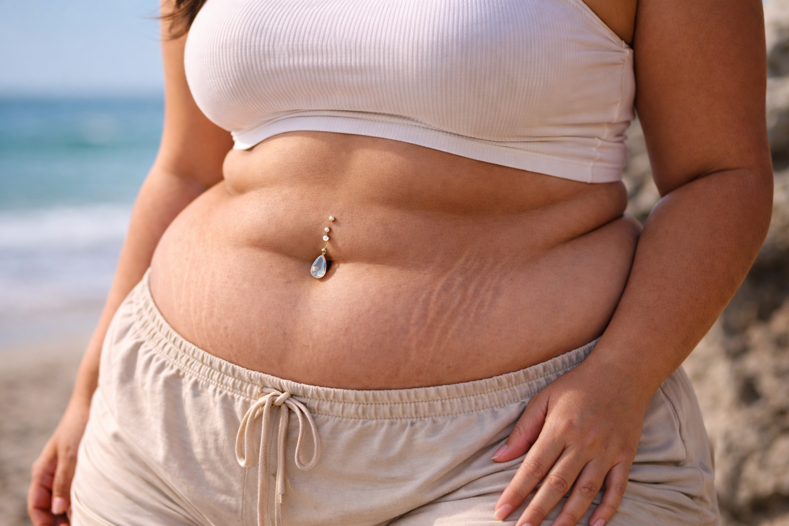 5  bonnes raisons de faire un piercing au nombril quand on est ronde !