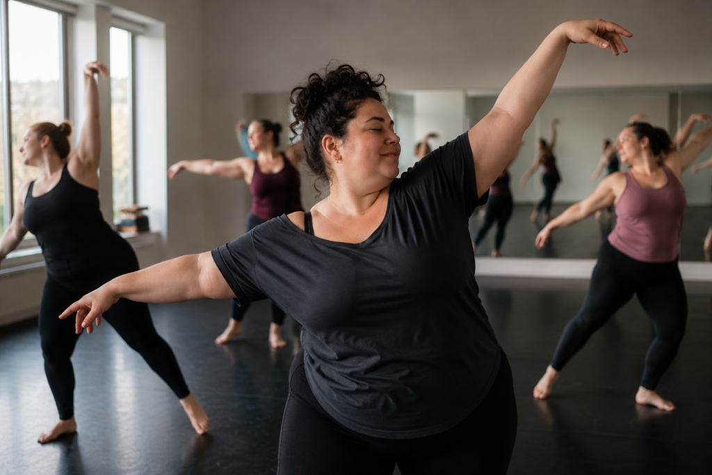 Danse contemporaine en studio lumineux