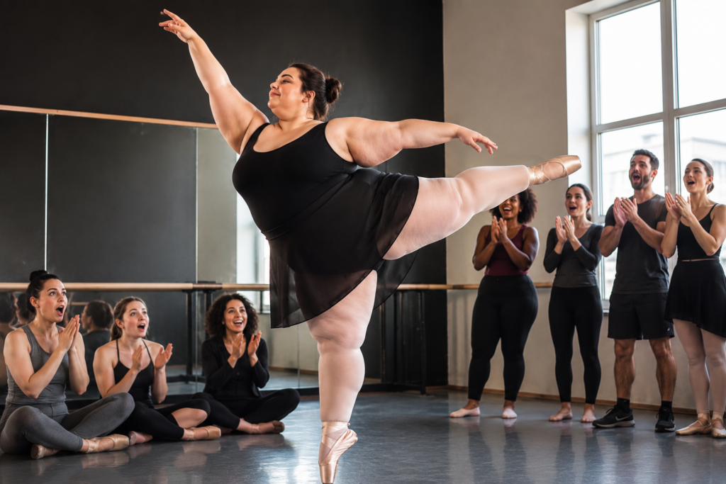 Applaudissements dans le studio de danse