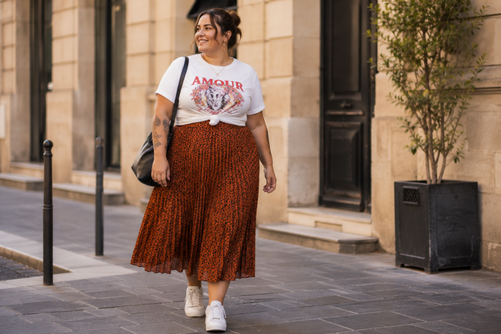 jupe plissée grande taille